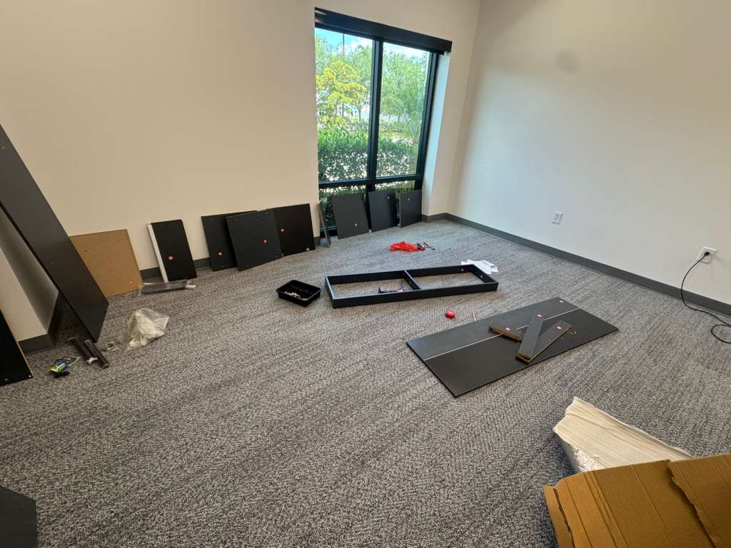Furniture assembly project in progress